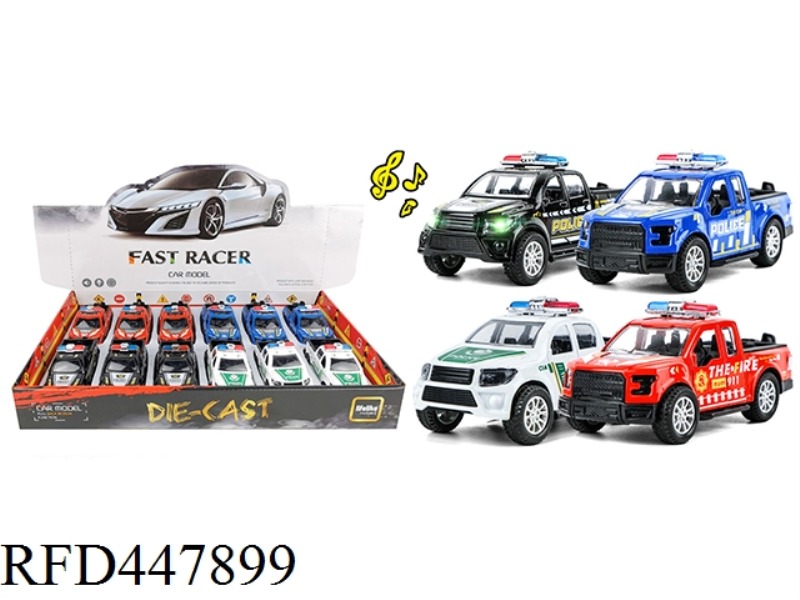 1: 36 LIGHT MUSIC ALLOY RETURN FORCE POLICE CAR (12 / DISPLAY BOX)