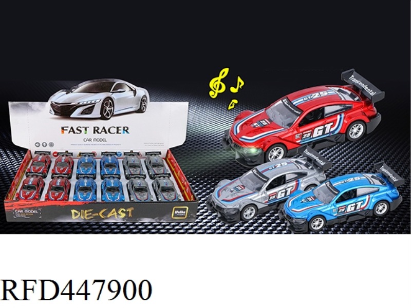 1: 36 LIGHT MUSIC ALLOY RECOIL CAR (12 PIECES / DISPLAY BOX)