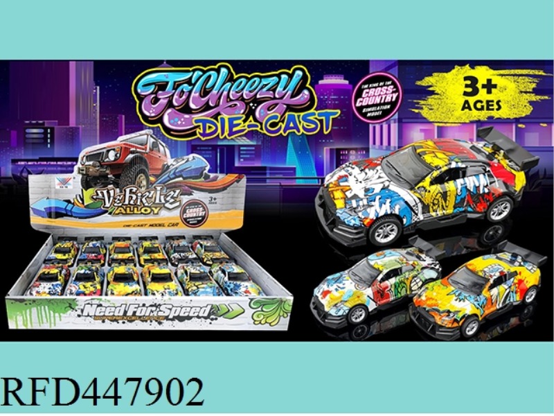 1: 36 ALLOY WATERMARK HUILI RACING CAR (12 PIECES / DISPLAY BOX)