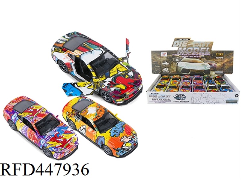 1: 32 ALLOY RETURN FORCE CAR MODEL DOOR OPENING (12 PIECES / DISPLAY BOX)