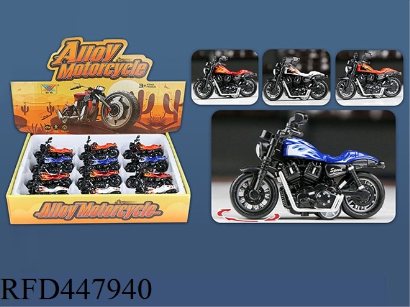 1: 36 HUILI ALLOY MOTORCYCLE (12 PIECES / DISPLAY BOX)