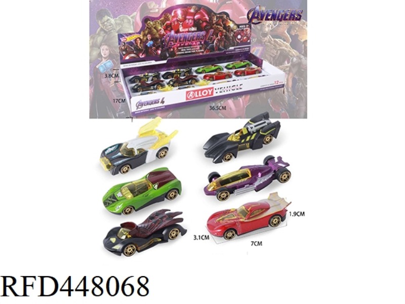 AVENGERS ALLIANCE ALLOY CAR 12PCS