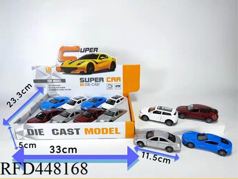1:36 11.5 CM FOUR-COLOR ALLOY CAR 8PCS