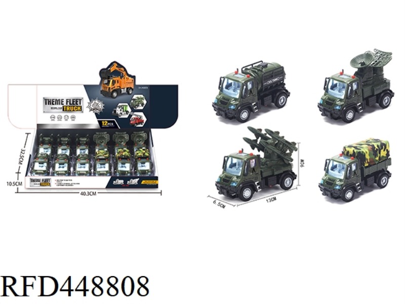 1:64 PULL BACK GERMAN MILITARY VEHICLE (ALLOY VEHICLE) 12PCS