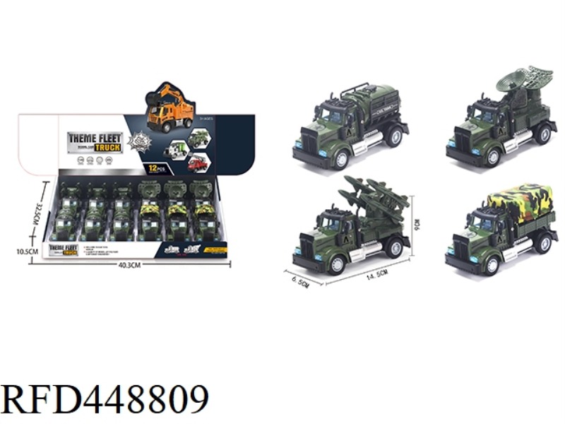 1:64 PULL BACK AMERICAN MILITARY VEHICLE (ALLOY VEHICLE) 12PCS