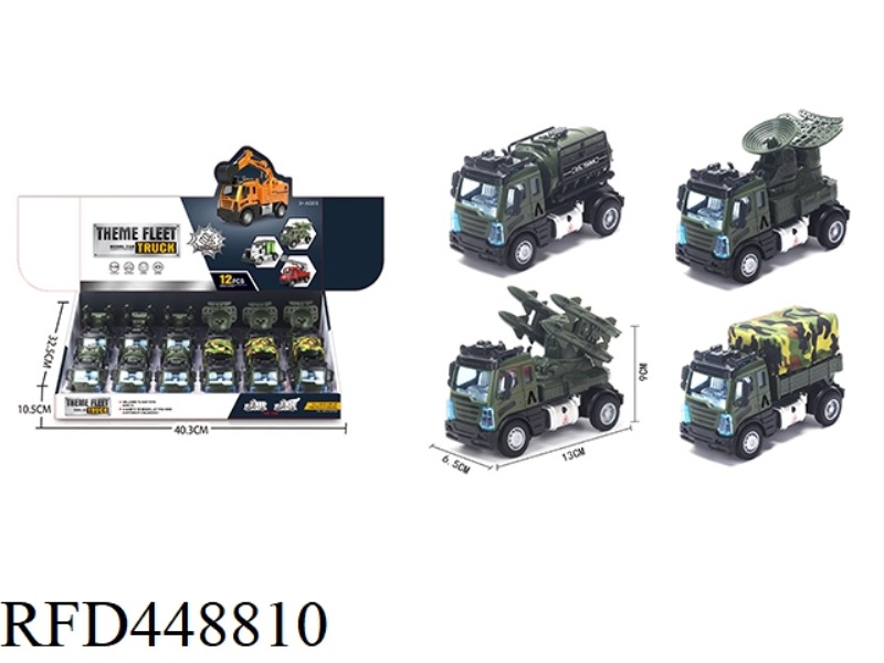 1:64 PULL BACK EUROPEAN MILITARY VEHICLE (ALLOY VEHICLE) 12PCS