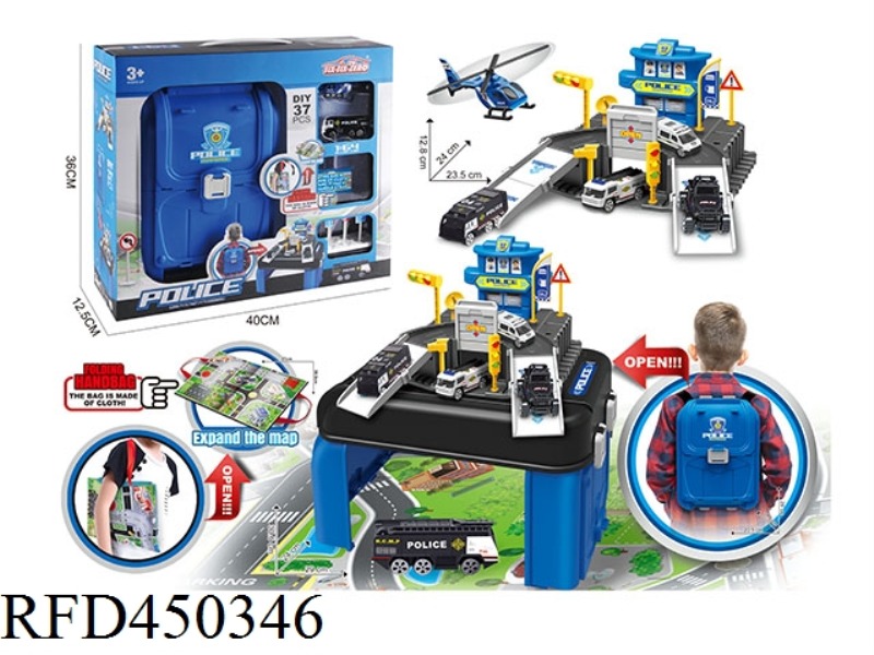 ALLOY POLICE BACKPACK PORTABLE MAP PARKING SET 37PCS