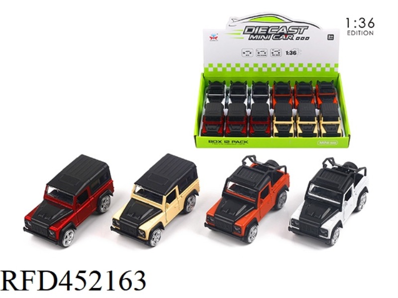 1:36 ALLOY PULL BACK SIMULATION LAND ROVER (12PCS)
