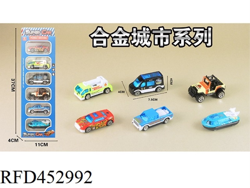 6PCS 1:64 ALLOY AMBULANCE SLIDE (6 MIXED PACKS)