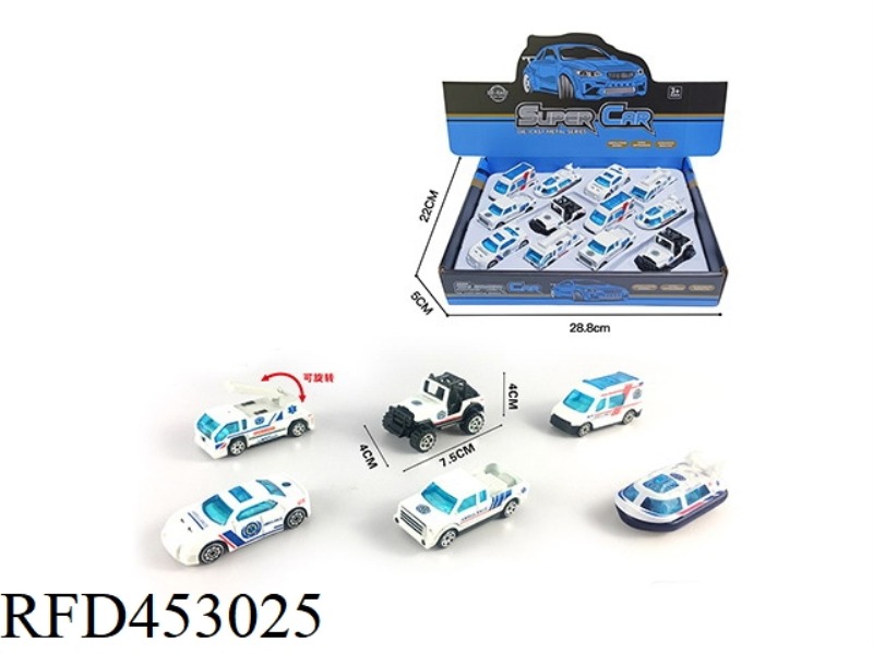 12PCS 1:64 ALLOY SLIDING AMBULANCE DISPLAY BOX
(6 MIXED PACKS)