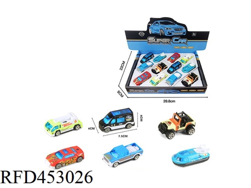 12PCS 1:64 ALLOY SLIDING CITY SERIES DISPLAY BOX
(6 MIXED PACKS)