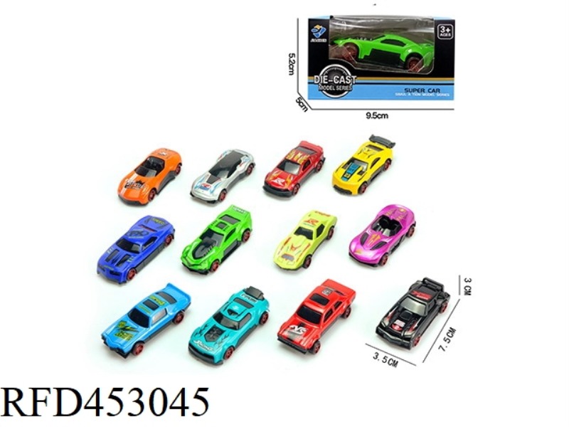 A SINGLE 1:64 ALLOY SLIDING COOL SPORTS CAR (12 MIXED)
