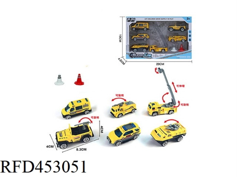 6 SETS OF 1:55 ALLOY ENGINEERING SLIDING + ROADBLOCKS (6 MIXED)