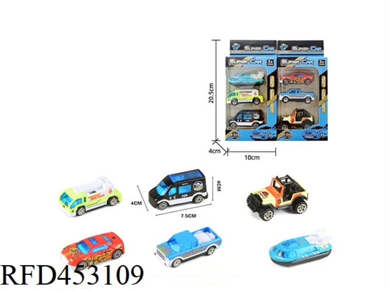 3 STRIPS OF 1:64 ALLOY CITY GLIDE (6 MIXED)