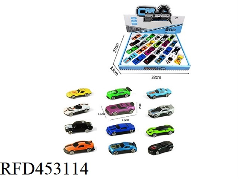 24PCS 1:64 ALLOY SLIDING SPORTS CAR DISPLAY BOX
(12 MIXED PACKS)
