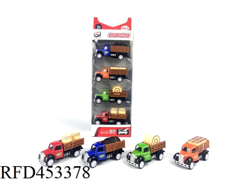 1:55 PULL BACK ALLOY CAR (4PCS/BOX) FARMER CAR SERIES 4 MIXED PACKS