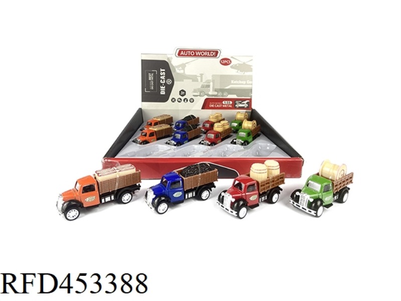 1:55 PULL BACK ALLOY CAR (12PCS/BOX) FARMER CAR SERIES 4 MIXED PACKS