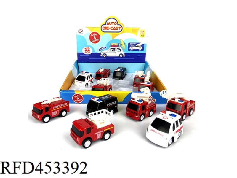 Q VERSION PULL BACK ALLOY CAR (12 / BOX) POLICE SERIES 6 MIXED