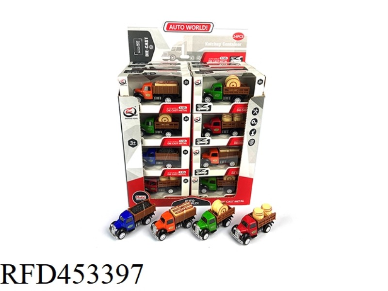 1:55 PULL BACK ALLOY CAR (24PCS/BOX) FARMER CAR SERIES 4 MIXED PACKS