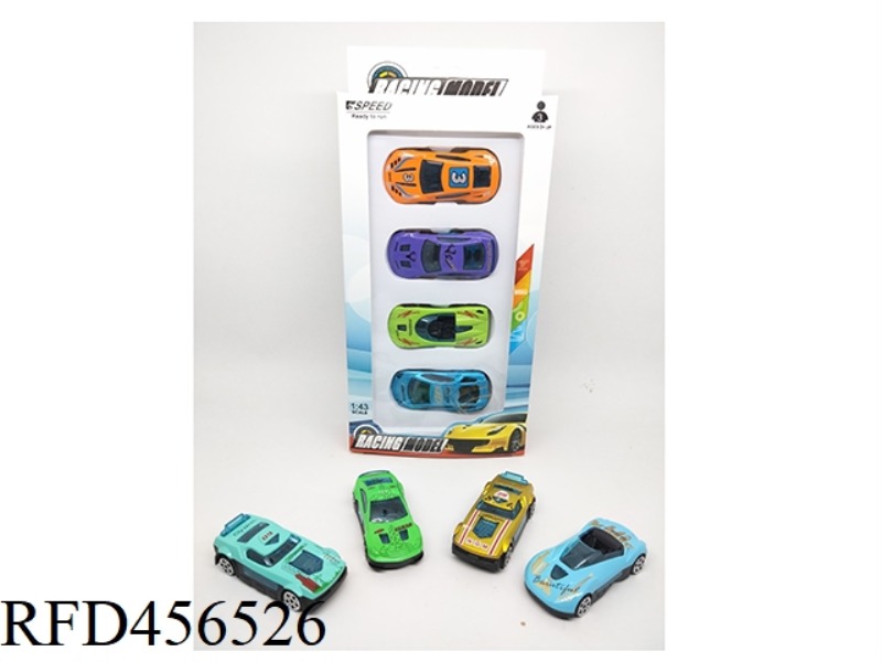 6 SLIDING ALLOY CARS 4PCS