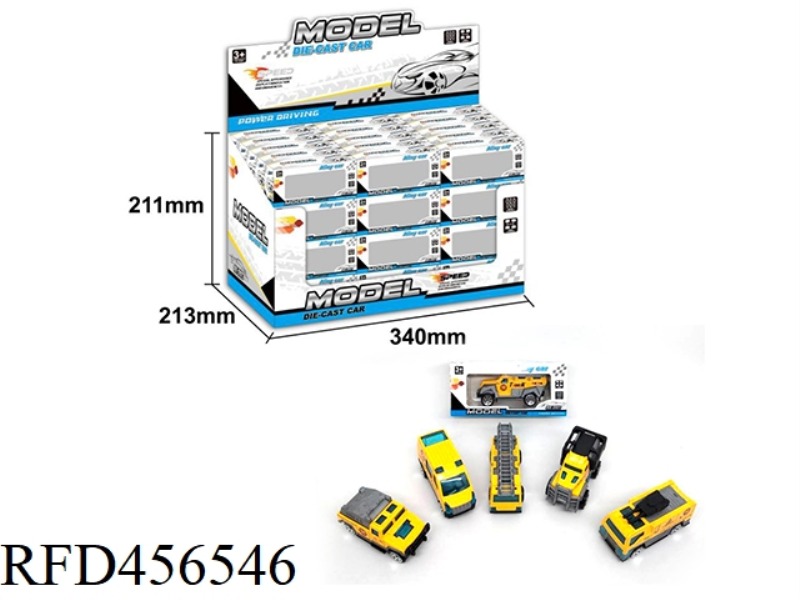 6 SLIDING ALLOY ENGINEERING VEHICLES 60PCS