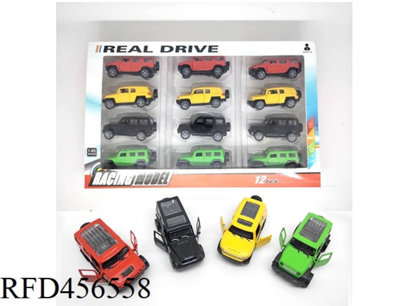 DOUBLE DOOR RETURN ALLOY CAR 12PCS