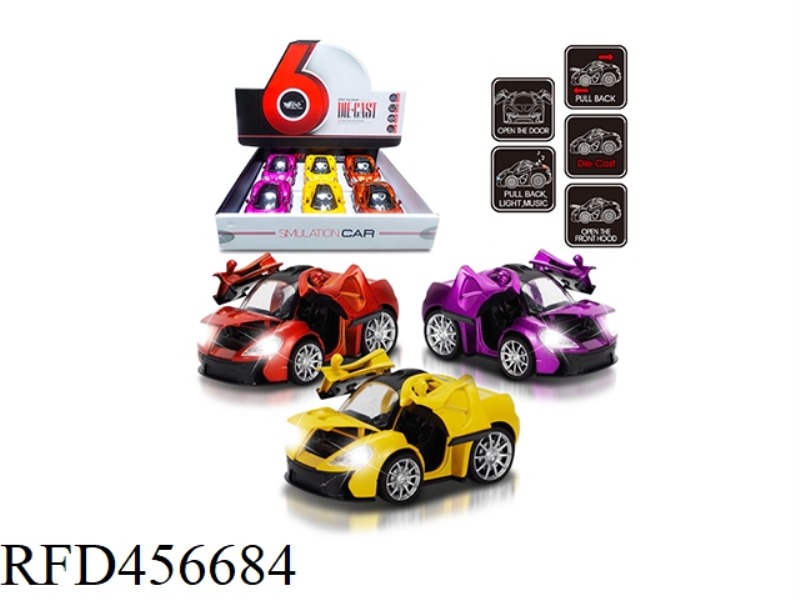 1: 32Q VERSION OF MCLAREN ALLOY PULL BACK 3 DOOR CAR 6PCS