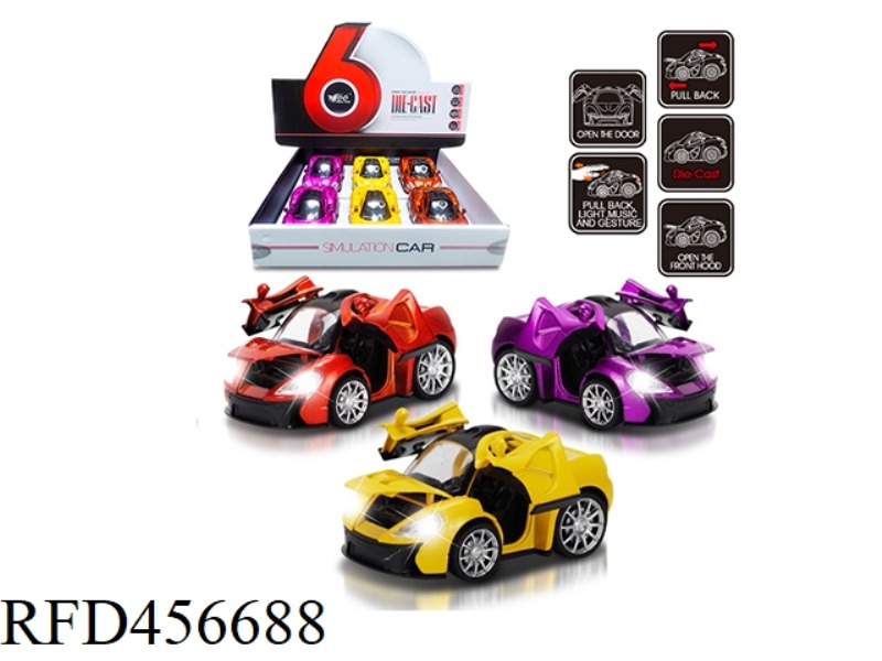 1: 32Q VERSION OF MCLAREN ALLOY PULL BACK 3 DOOR CAR 6PCS