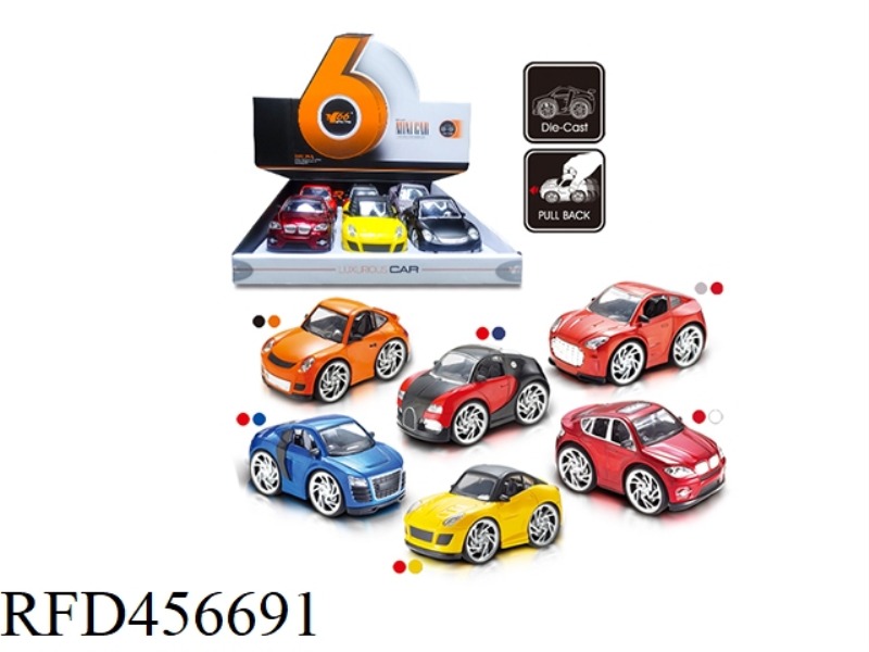 1: 28Q VERSION ALLOY PULLBACK CAR 6PCS