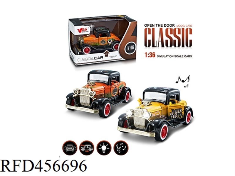 1:36 Q VERSION OF FORD GRAFFITI CAPPING 2 DOOR PULL BACK WITH LIGHT MUSIC ALLOY CAR 1 2 COLOR MIXED