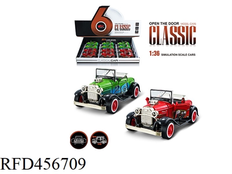 1:36 Q VERSION FORD GRAFFITI CONVERTIBLE 2 DOOR PULL BACK ALLOY CAR 1 MODEL 2 COLOR MIXED 12PCS