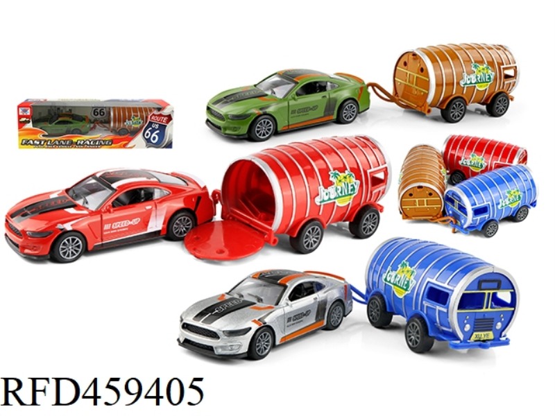 1:36 ALLOY CAR MUSTANG TRAILER PULL BACK DOOR (1 PACK)