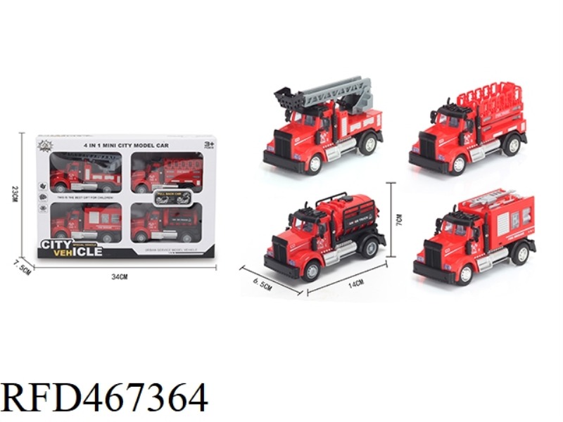 1:64 PULL BACK AMERICAN FIRE TRUCK (ALLOY CAR)
