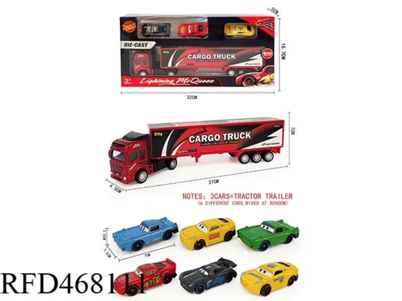 1 HUILI ALLOY CONTAINER CAR +3 TAXI CAR GENERAL MOBILIZATION CAR (ALLOY)