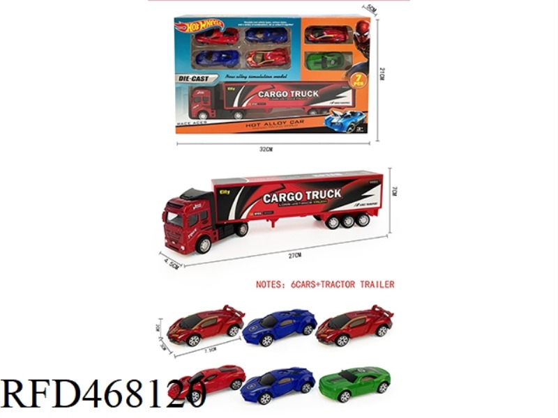 1 RETURNEE ALLOY CONTAINER CAR +6 SLIDING AVENGERS ALLIANCE CAR (AB)