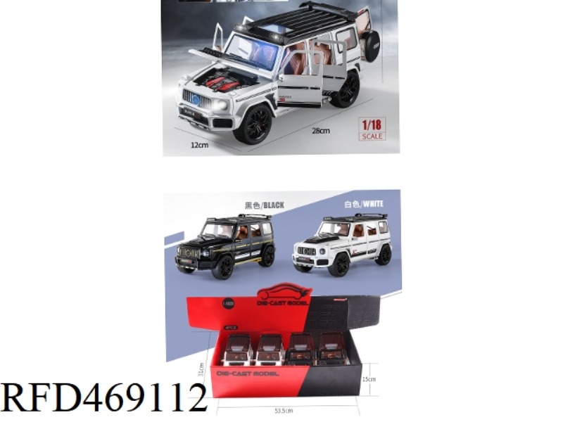 1:18 ALLOY PULL BACK SOUND AND LIGHT CAR MODEL 4PCS