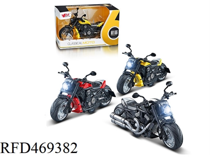 1: 12 ALLOY HUILI HARLEY WOLVERINE MOTORCYCLE WITH LIGHT AND MUSIC 3-COLOR HYBRID
