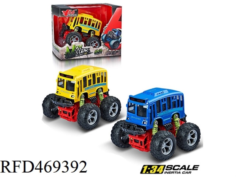 1: 34Q ALLOY INERTIA 4WD SIMULATION OFF-ROAD LARGE WHEEL SPRING SHOCK ABSORBER (SINGLE LAYER) BUS 1