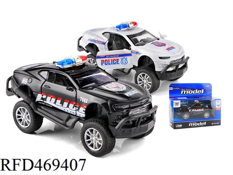 1:32 ALLOY HORNET BIG WHEEL POLICE CAR PULL BACK TO OPEN THE DOOR (1 PACK)