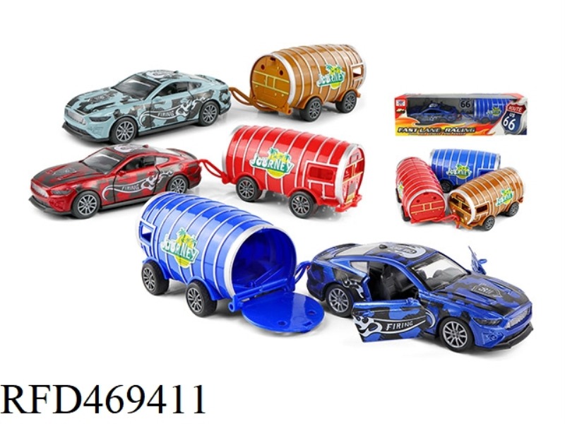 1:32 ALLOY MUSTANG TRAILER PULLS BACK DOOR (1 PACK)