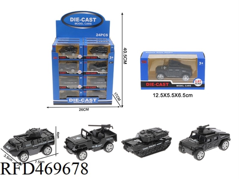 1:60 SWAT MODEL (4 MIXED/DISPLAY BOX 24 PACKS)