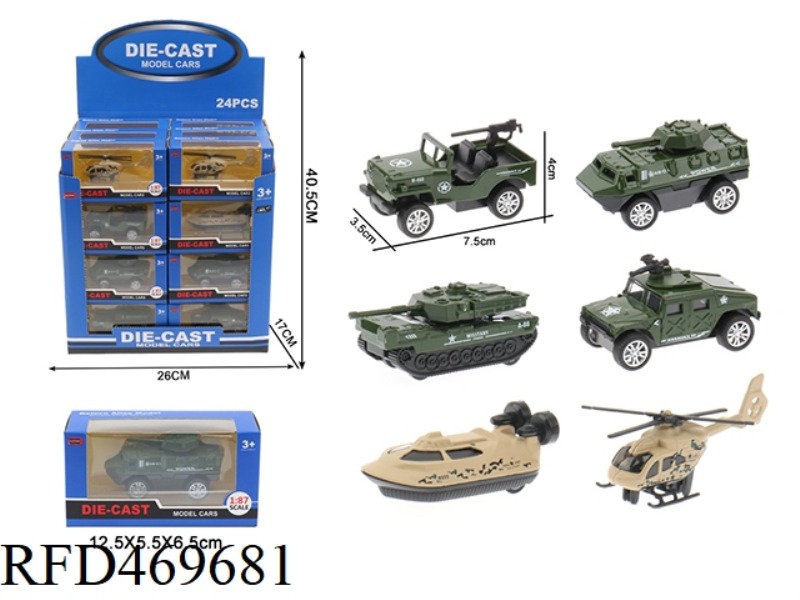1:60 MILITARY VEHICLE MODEL (6 MIXED/DISPLAY BOX 24 PACKS)