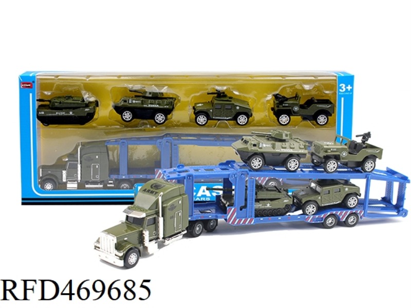 1:60 ALLOY CONTAINER TRUCK MILITARY SERIES (5 MIXED/DISPLAY BOX 5 PACK)
