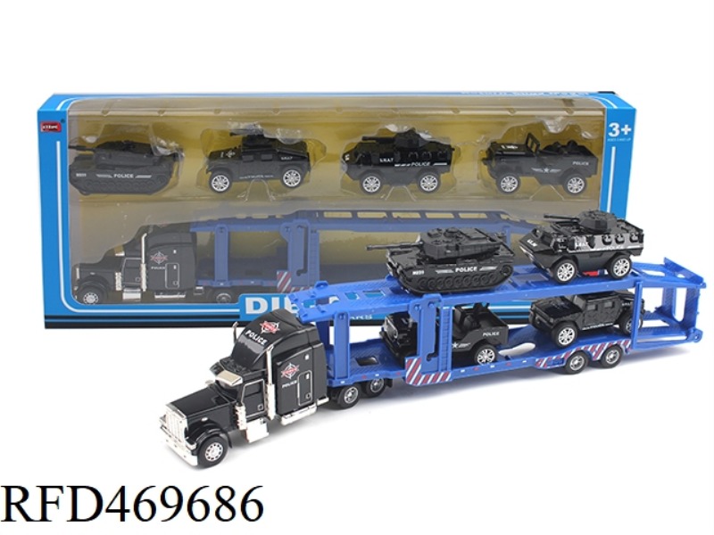 1:60 ALLOY CONTAINER TRUCK SPECIAL POLICE SERIES (5 MIXED/DISPLAY BOX 5 PACK)