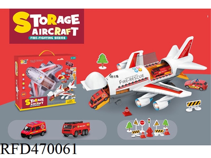 STORE INERTIAL AIRCRAFT TRANSPORT AIRCRAFT WITH COLOR LIGHTS AND SIMULATED SOUND EFFECTS - FIRE FIGH