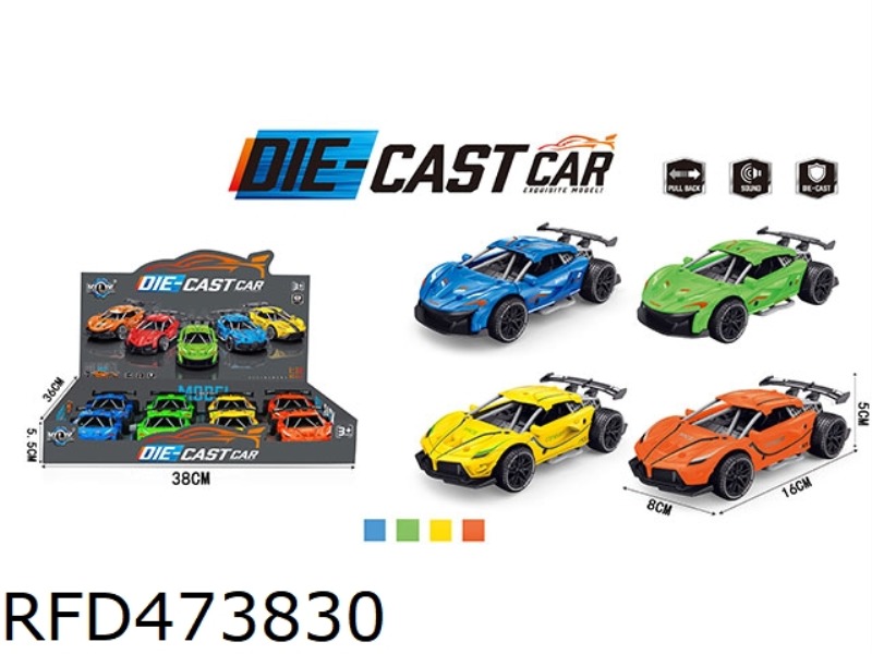 ALLOY PULLBACK LYCAN/FERRARI RACING WITH SOUND 8PCS