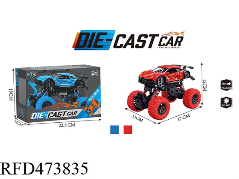 ALLOY PULL BACK FOUR-DRIVE BUGATTI CLIMBING CAR