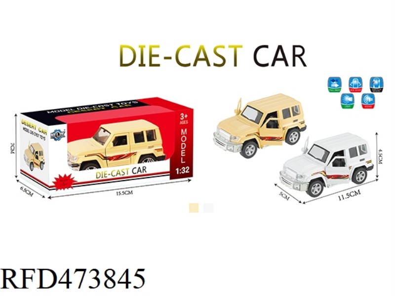 ALLOY PULL BACK JEEP WITH LIGHT AND SOUND