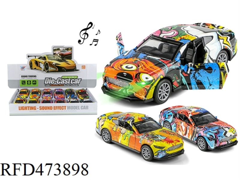 1:32 ALLOY MUSTANG GRAFFITI OPEN DOOR, PULL BACK LIGHT AND MUSIC (12PCS/DISPLAY BOX)