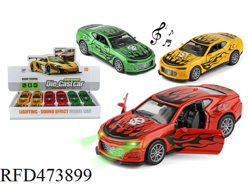 1:32 ALLOY BUMBLEBEE PRINT FIRE DOOR OPEN, PULL BACK LIGHT AND MUSIC (12PCS/DISPLAY BOX)